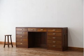 アンティーク家具　アンティーク　希少!　作りの素晴らしいカウンターテーブル(両袖机)