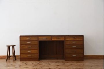 アンティーク家具　アンティーク　希少!　作りの素晴らしいカウンターテーブル(両袖机)