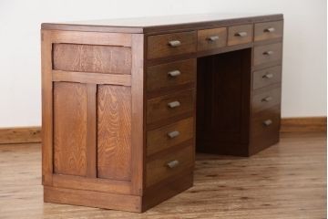 アンティーク家具　アンティーク　希少!　作りの素晴らしいカウンターテーブル(両袖机)