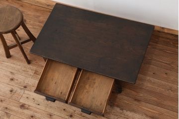 アンティーク家具　アンティーク　古い栓材の味のある文机