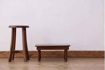 アンティーク家具　アンティーク　古い栓材の小さなちゃぶ台