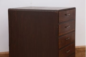 レトロ家具　アンティーク　古い木のレトロな五段小引き出し