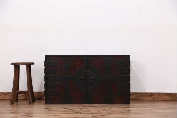 アンティーク家具　古民具・骨董　観音開き時代箪笥ローボード(ローチェスト)