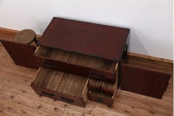 アンティーク家具　古民具・骨董　観音開き時代箪笥ローボード(ローチェスト)