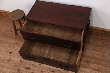 アンティーク家具　古民具・骨董　アンテイーク時代箪笥ローボード(ローチェスト)