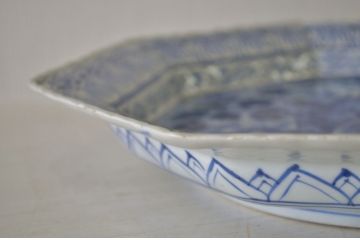 幕末明治期!獅子の図　八角　アンティーク大皿(和食器)