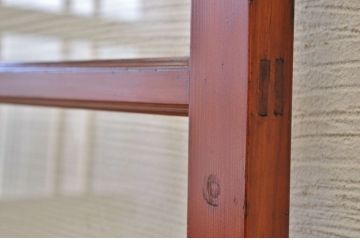 古民具 特注品 漆塗りの上質なガラス戸(3)2枚セット