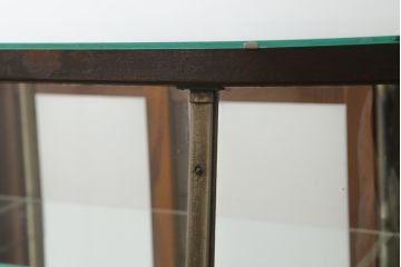 アンティーク家具　◆アンティーク　特注タイル貼りのR型台形ガラスケース(曲げガラス、L型ガラスケース、Rガラス、店舗什器、陳列棚)