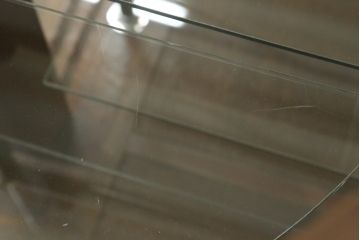アンティーク家具　◆アンティーク　特注タイル貼りのR型台形ガラスケース(曲げガラス、L型ガラスケース、Rガラス、店舗什器、陳列棚)