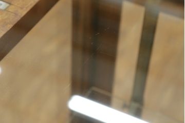 アンティーク家具　◆アンティーク　特注タイル貼りのR型台形ガラスケース(曲げガラス、L型ガラスケース、Rガラス、店舗什器、陳列棚)