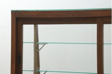 アンティーク家具　◆アンティーク　特注タイル貼りのR型台形ガラスケース(曲げガラス、L型ガラスケース、Rガラス、店舗什器、陳列棚)