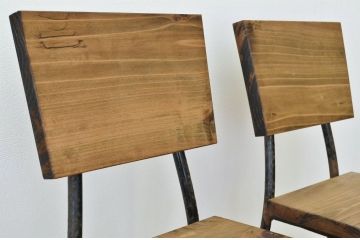 アンティーク家具　鉄脚のシンプルなイス(椅子)2脚セット1