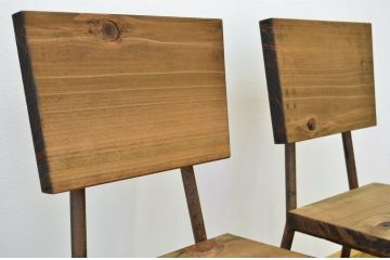 アンティーク家具　鉄脚のシンプルなイス(椅子)2脚セット2