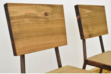 アンティーク家具　鉄脚のシンプルなイス(椅子)2脚セット4