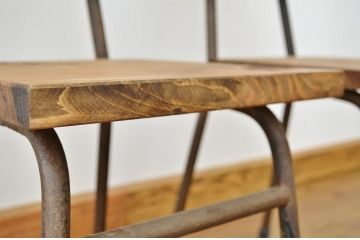 アンティーク家具　鉄脚のシンプルなイス(椅子)2脚セット4
