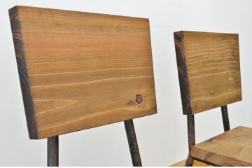 アンティーク家具　鉄脚のシンプルなイス(椅子)2脚セット5