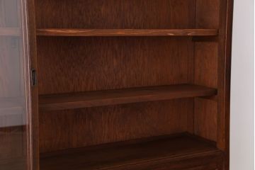 アンティーク家具　アンティーク　古いナラ材の上質な収納棚(ガラスケース・飾り棚)