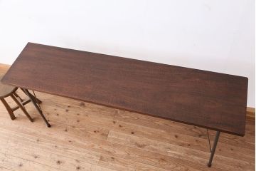 アンティーク家具　☆アンティーク　鉄脚の作業台(テーブル)