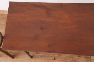 アンティーク家具　☆アンテイーク　古い木の鉄脚テーブル?(作業台)
