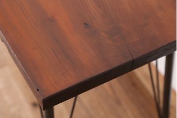 アンティーク家具　☆アンテイーク　古い木の鉄脚テーブル?(作業台)