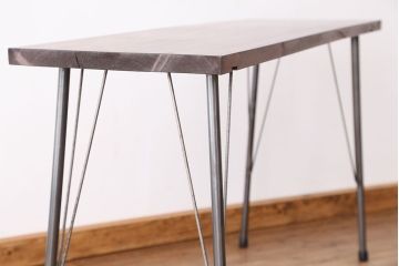 アンティーク家具　☆アンテイーク　古い木の鉄脚テーブル?(作業台)