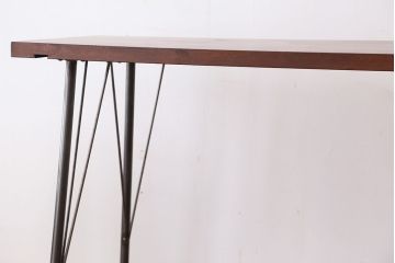 アンティーク家具　☆アンテイーク　古い木の鉄脚テーブル?(作業台)
