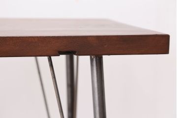アンティーク家具　☆アンテイーク　古い木の鉄脚テーブル?(作業台)