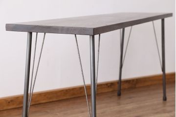 アンティーク家具　☆アンテイーク　古い木の鉄脚テーブル?(作業台)