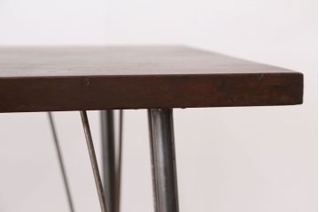 アンティーク家具　☆アンテイーク　古い木の鉄脚テーブル?(作業台)