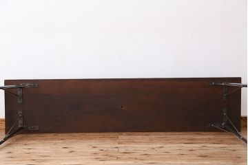 アンティーク家具　☆アンテイーク　古い木の鉄脚テーブル?(作業台)