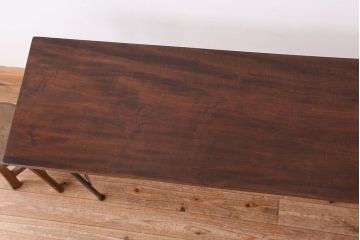 アンティーク家具　☆アンテイーク　古い木の鉄脚テーブル?(作業台)