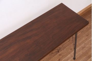 アンティーク家具　☆アンテイーク　古い木の鉄脚テーブル?(作業台)