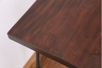 アンティーク家具　☆アンテイーク　古い木の鉄脚テーブル?(作業台)