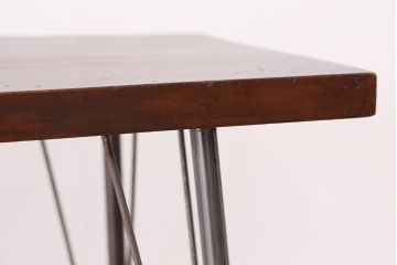 アンティーク家具　☆アンテイーク　古い木の鉄脚テーブル?(作業台)