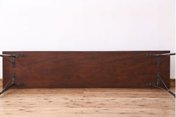 アンティーク家具　☆アンテイーク　古い木の鉄脚テーブル?(作業台)
