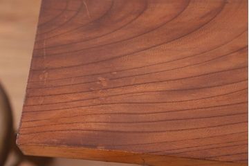 アンティーク家具　☆アンテイーク　古い木の鉄脚テーブル(ケヤキ一枚板)