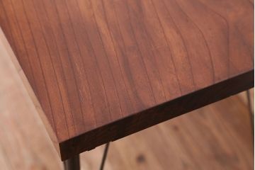 アンティーク家具　☆アンテイーク　古い木の鉄脚テーブル(ケヤキ一枚板)