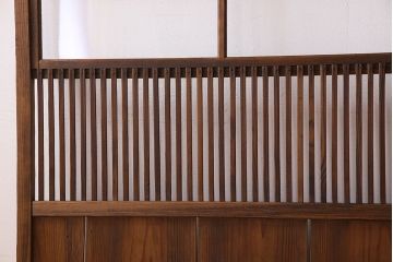 和製アンティーク　ジャンク品　クリアガラス帯の格子戸2枚セット