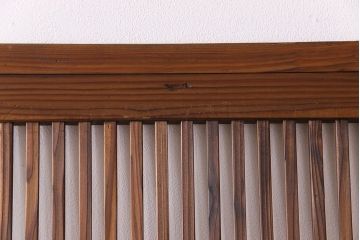 和製アンティーク　ジャンク品　クリアガラス帯の格子戸2枚セット