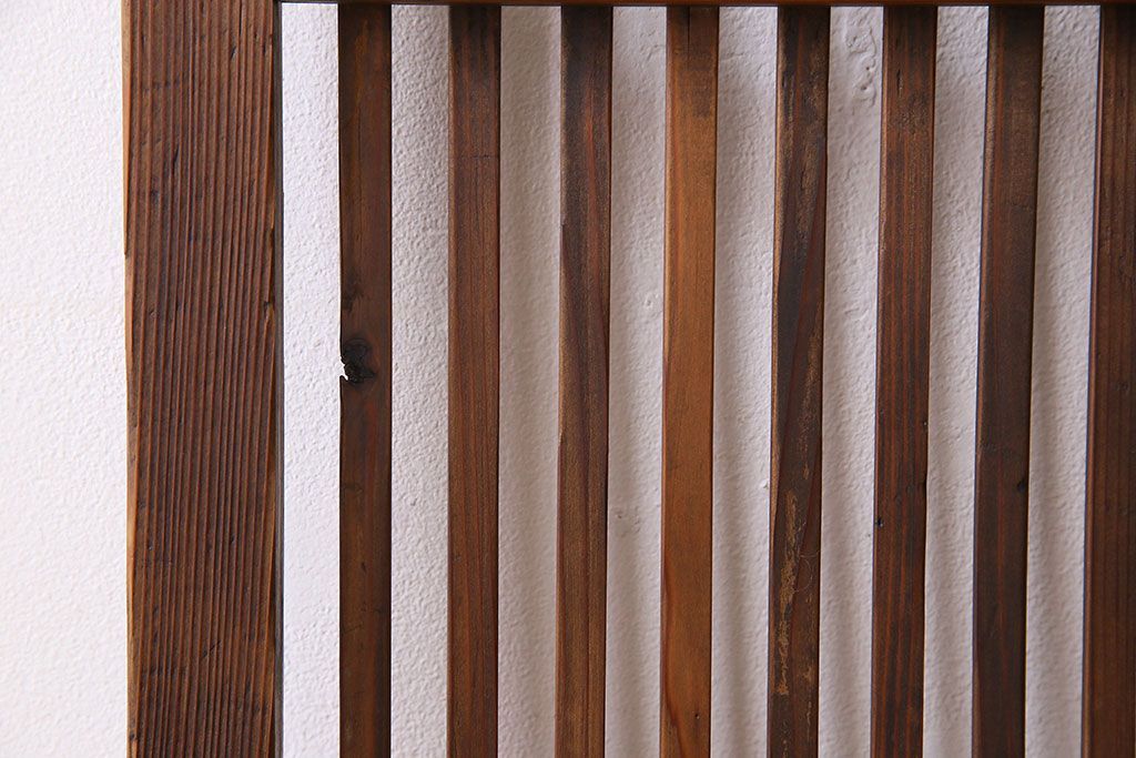 和製アンティーク　ジャンク品　クリアガラス帯の格子戸2枚セット