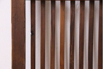 和製アンティーク　ジャンク品　クリアガラス帯の格子戸2枚セット