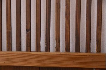 和製アンティーク　ジャンク品　クリアガラス帯の格子戸2枚セット