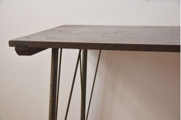 天板一枚板!古材をリメイクした鉄脚テーブル(3)