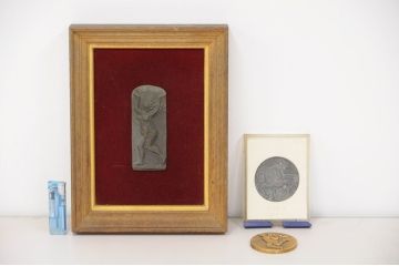 アンティーク雑貨　○木内克ブロンズレリーフ3点セット(彫刻家)