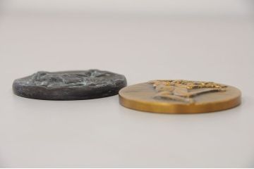 アンティーク雑貨　○木内克ブロンズレリーフ3点セット(彫刻家)