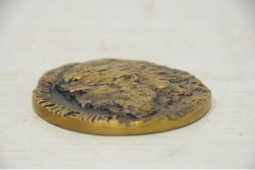 アンティーク雑貨　○堀進二作・中村彝ブロンズレリーフ2点(メダル)