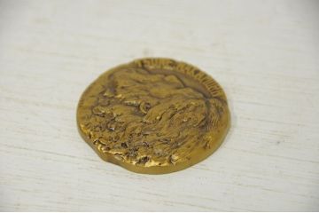 アンティーク雑貨　○堀進二作・中村彝ブロンズレリーフ2点(メダル)