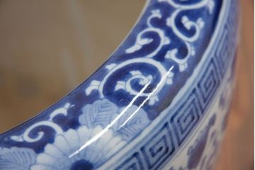 アンティーク雑貨　古民具・骨董　鳳凰の図・見事な瀬戸火鉢