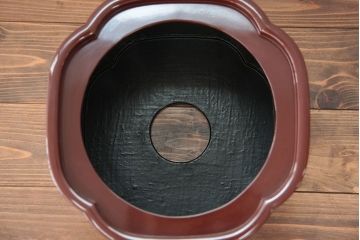 アンティーク雑貨　螺細工の漆火鉢一対(手あぶり・茶道具)
