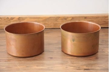 アンティーク雑貨　螺細工の漆火鉢一対(手あぶり・茶道具)